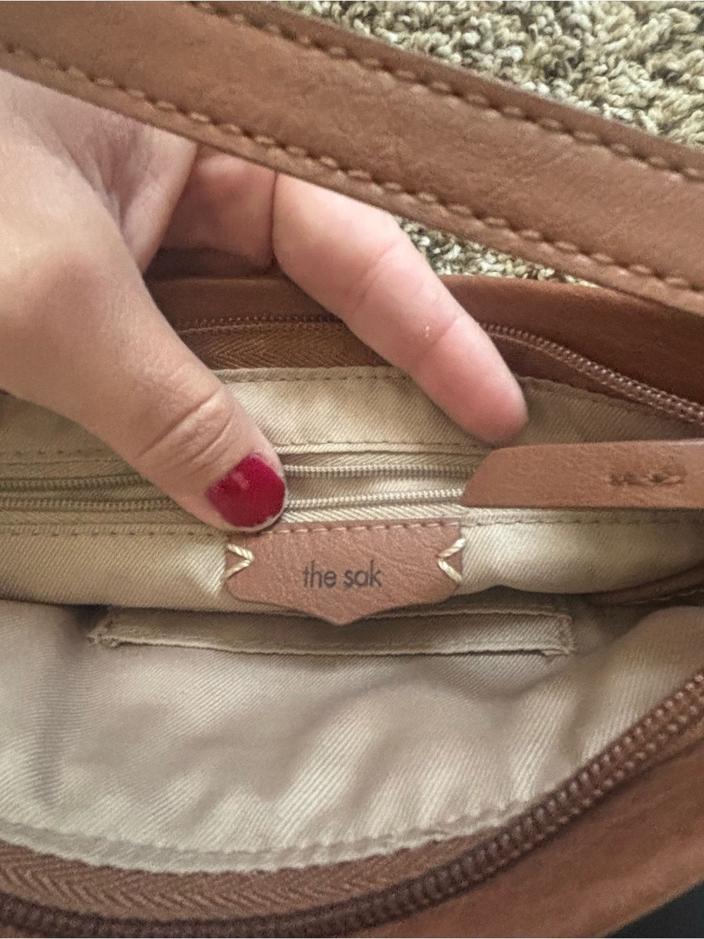 The Sak Brown Embossed Leather Crossbody Bag - Picture 5 of 5